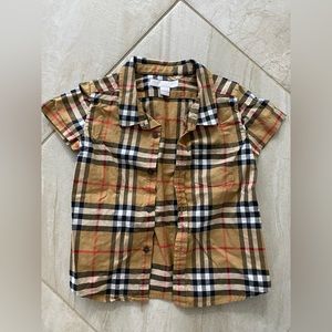 TODDLER BOY BURBERRY BUTTON DOWN SHIRT 2T